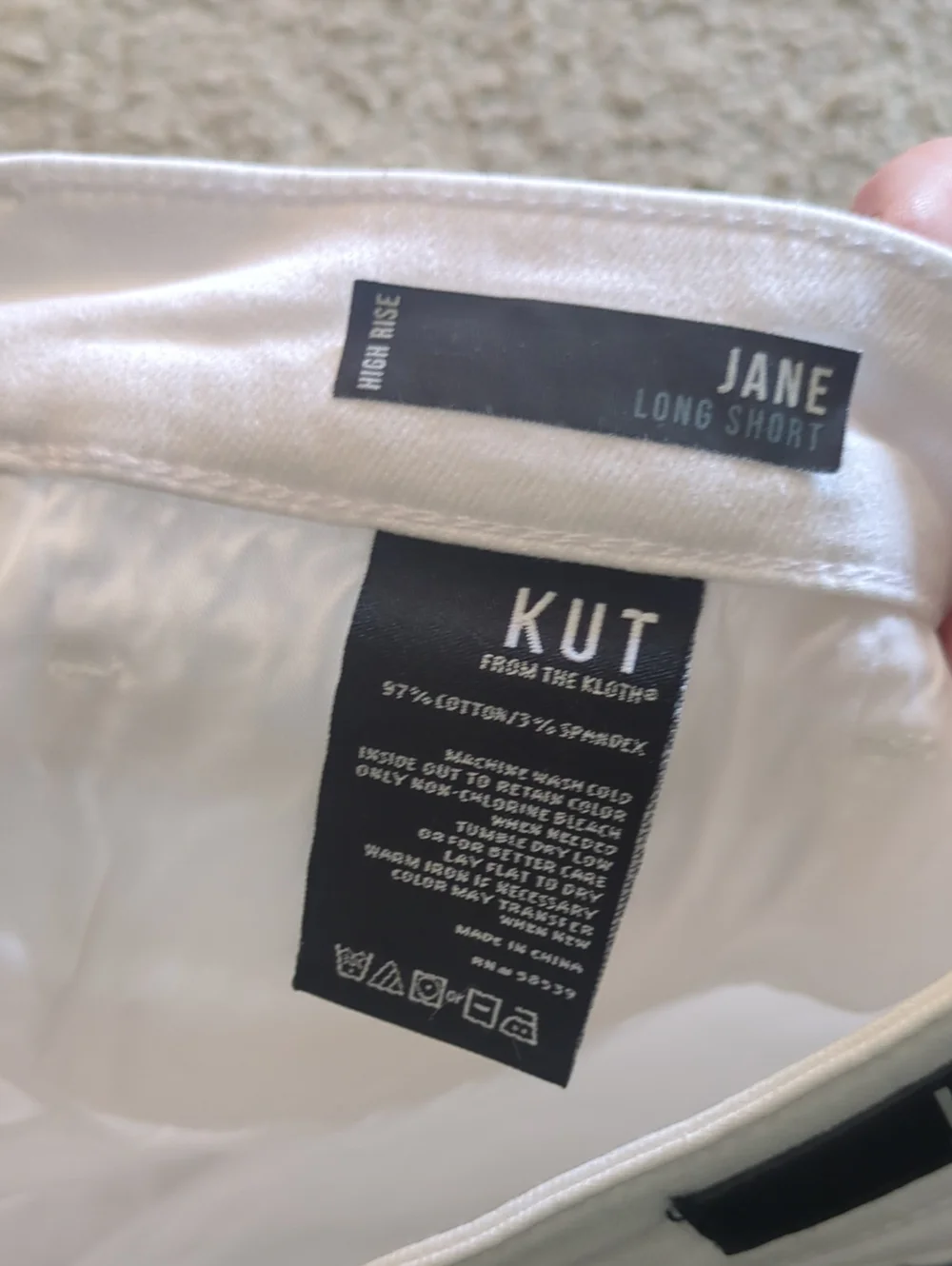 Kut from the Kloth White Frayed Denim Shorts